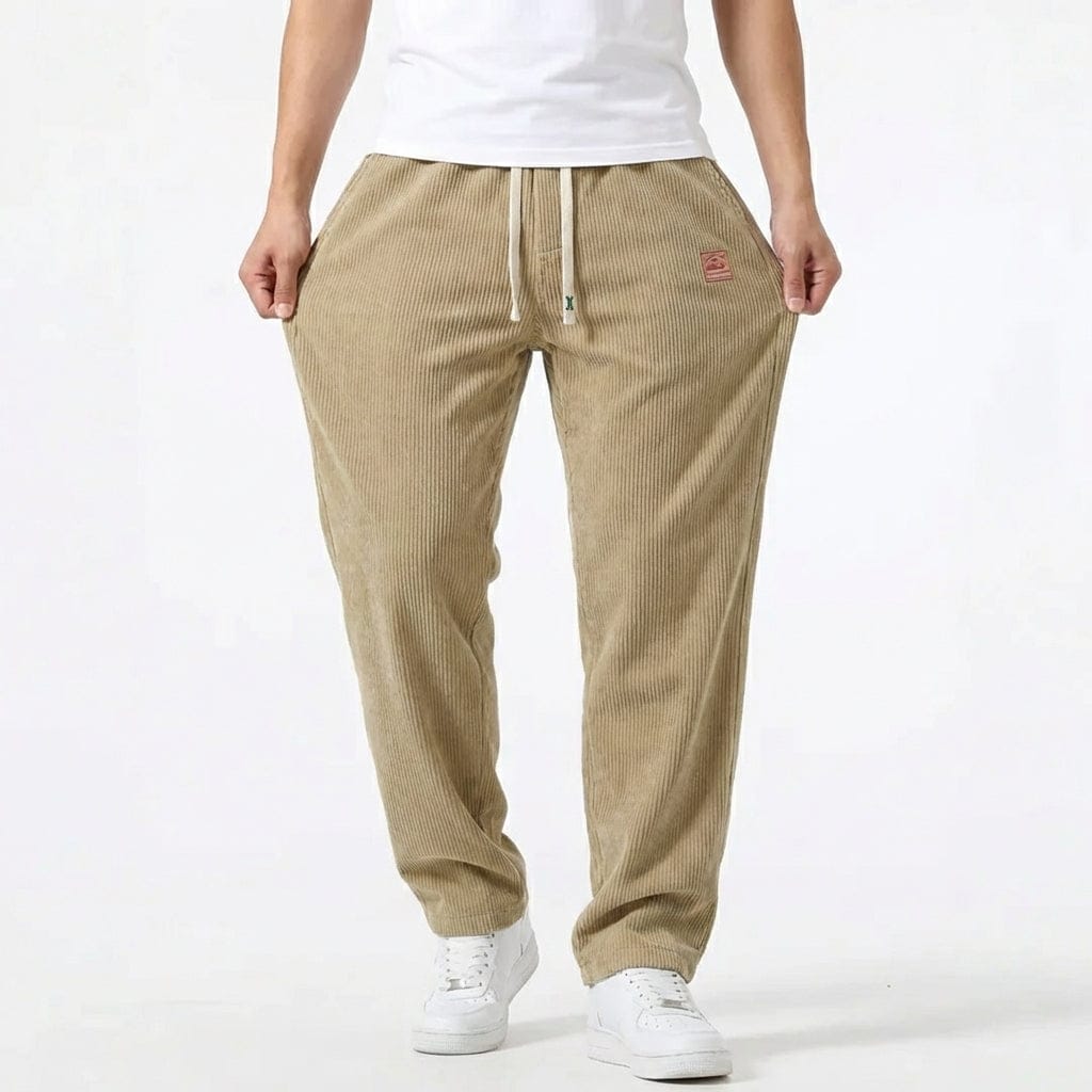 Relaxed corduroy casual jogger trousers for men | Melle -5