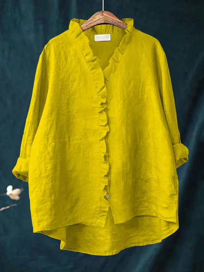 Pleated Soft ruffle blouse for women | Maribel