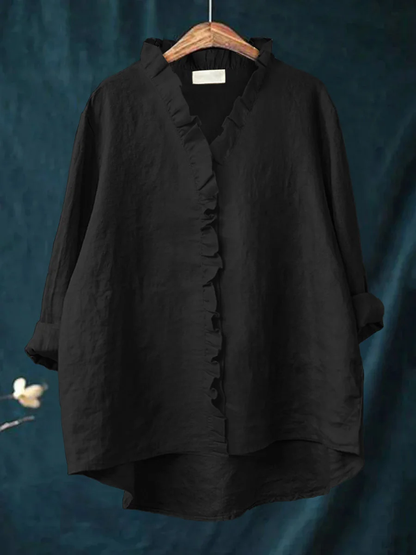 Pleated Soft ruffle blouse for women | Maribel