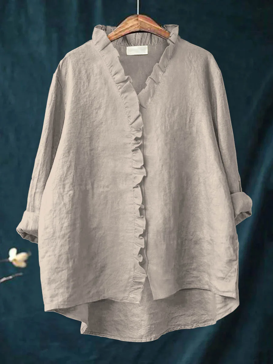 Pleated Soft ruffle blouse for women | Maribel