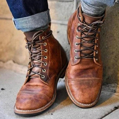 Classic leather vintage everyday boots for men -1