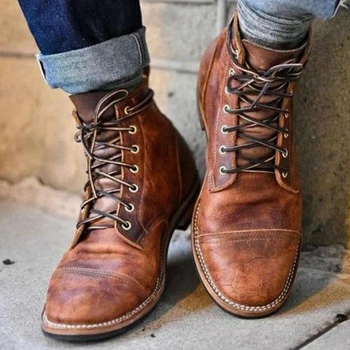 Classic leather vintage everyday boots for men -1
