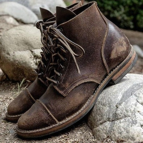 Classic leather vintage everyday boots for men -3