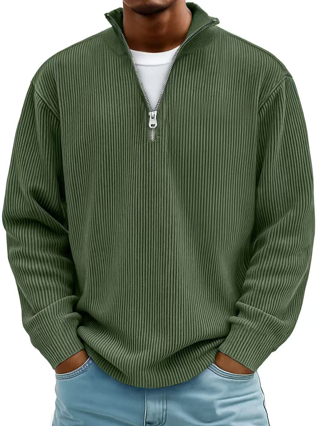 Warm classic half-zip knit sweater for men | Calix -9