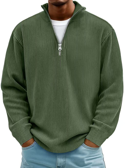 Warm classic half-zip knit sweater for men | Calix -9