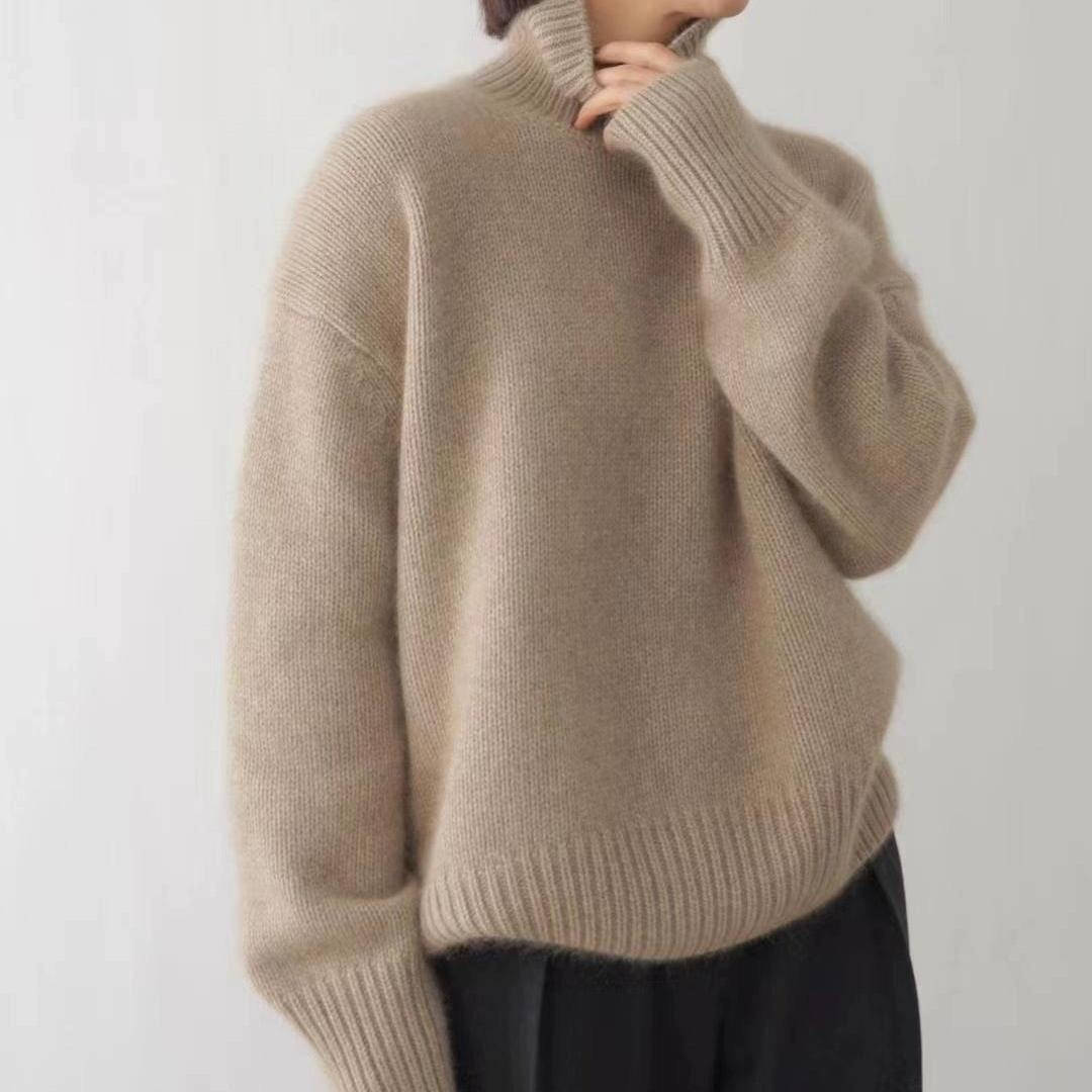 Cosy classic cashmere turtleneck sweater for women -1