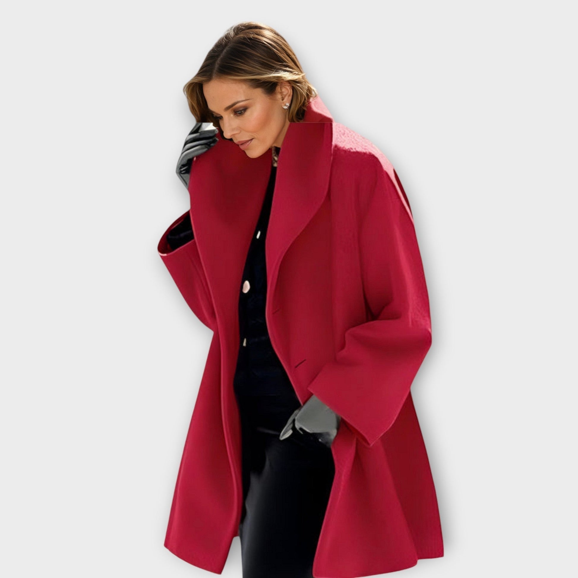 Warm wind-resistant longline coat for women | Annie -2
