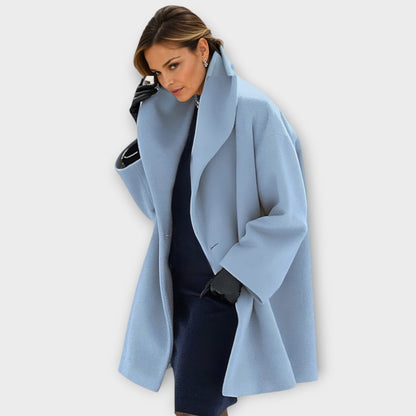 Warm wind-resistant longline coat for women | Annie -1
