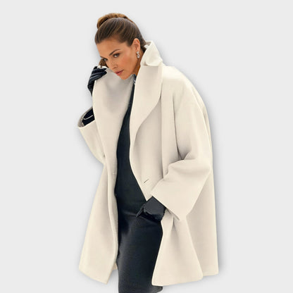 Warm wind-resistant longline coat for women | Annie -6