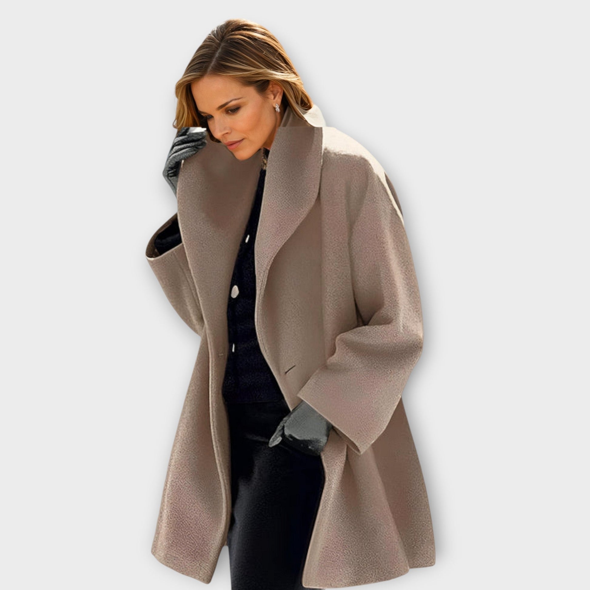 Warm wind-resistant longline coat for women | Annie -4
