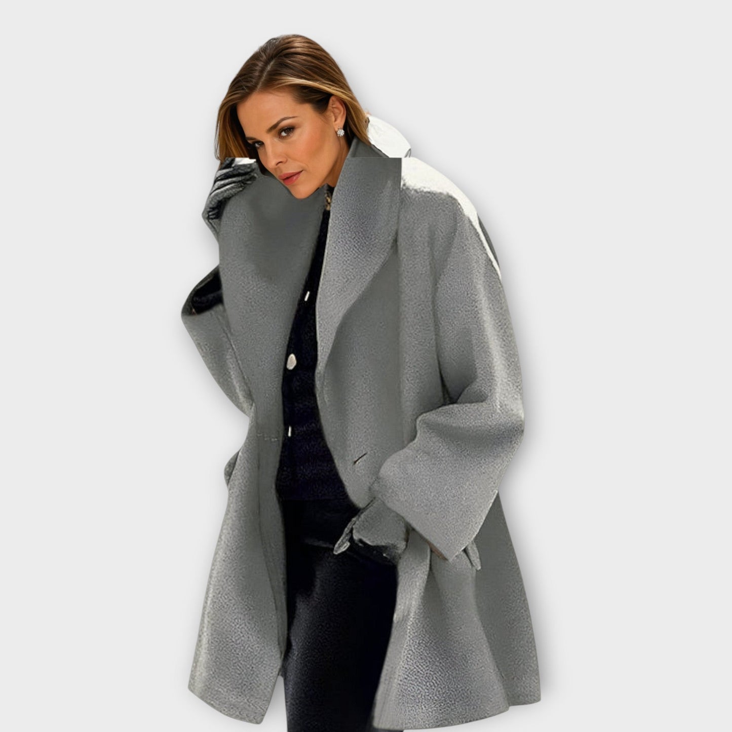 Warm wind-resistant longline coat for women | Annie -5