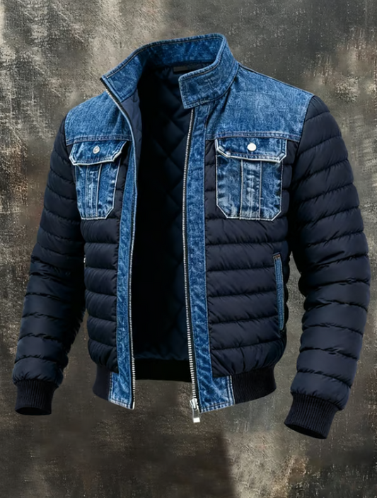 Hybrid denim quilted jacket for men | Jeremy -1