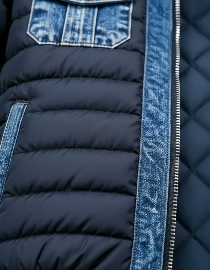 Hybrid denim quilted jacket for men | Jeremy -2