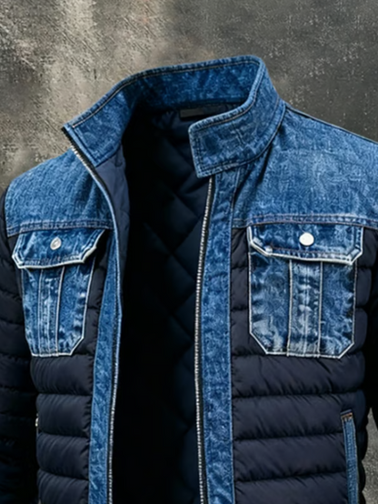 Hybrid denim quilted jacket for men | Jeremy -3