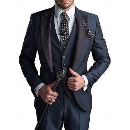 Tailored three-piece suit set with waistcoat for men -5
