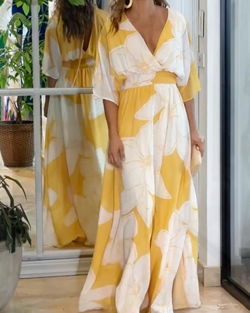Elegant floral everyday midi dress for women -1