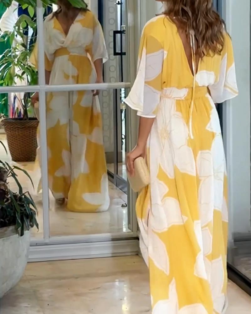 Elegant floral everyday midi dress for women -3