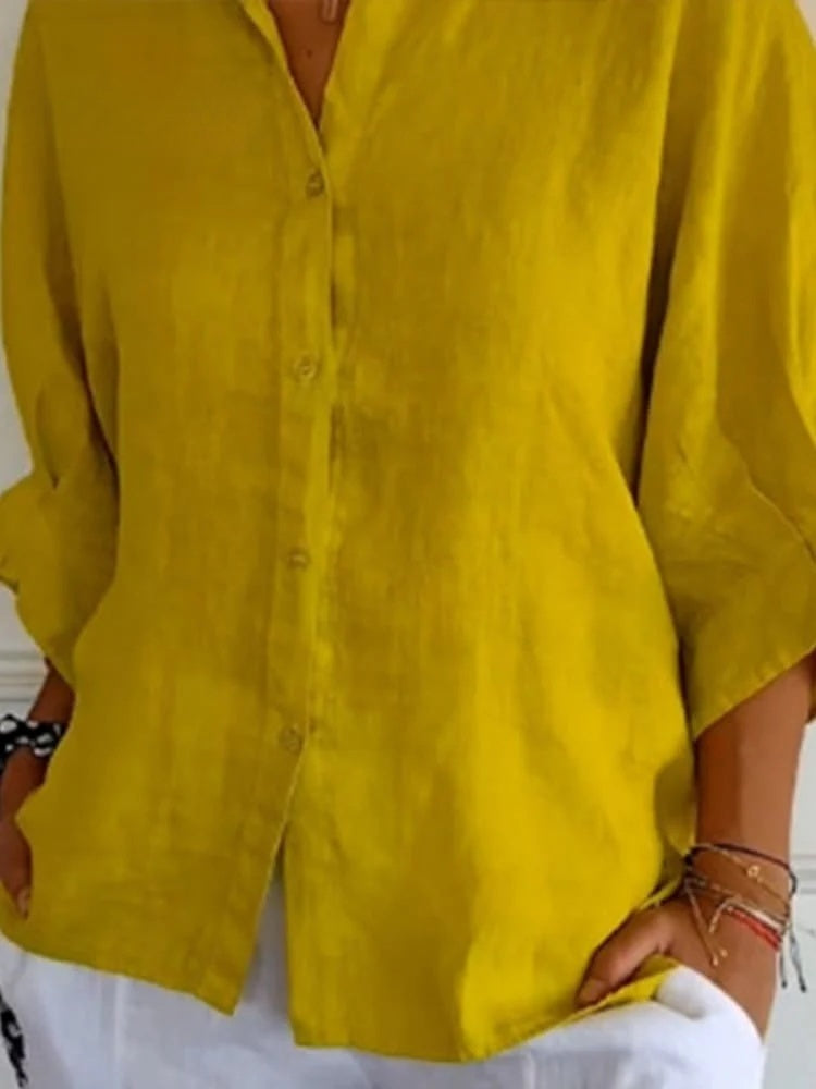 Sleeveless Stylish button-up shirt with refined silhouette for women | Luna
