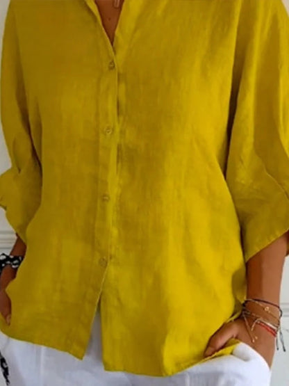 Sleeveless Stylish button-up shirt with refined silhouette for women | Luna