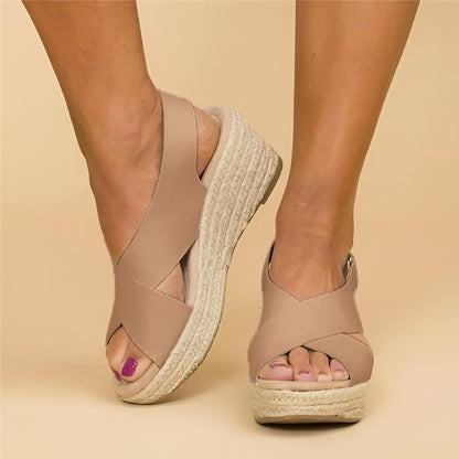 Comfortable orthopedic wedge espadrille sandals for women -1