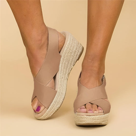 Comfortable orthopedic wedge espadrille sandals for women -1