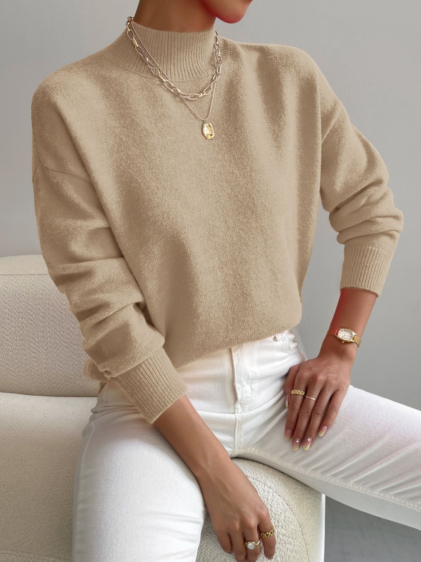 Soft cosy cashmere-blend jumper for women | Monaco -7