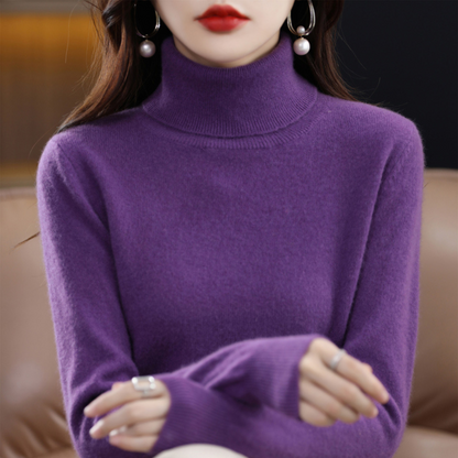 Soft cashmere turtleneck jumper for women | Elena -4