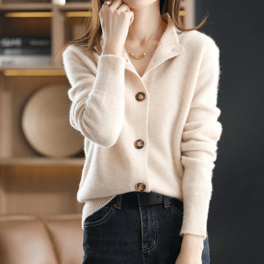 Soft elegant open-front cardigan for women | Darla -5