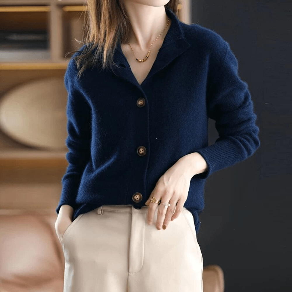 Soft elegant open-front cardigan for women | Darla -4