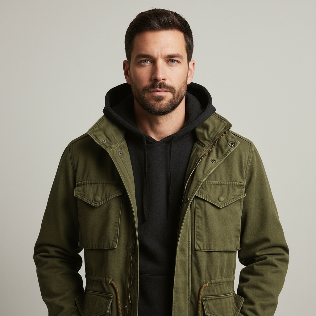 Classic military field jacket for men -1