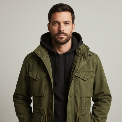 Classic military field jacket for men -1
