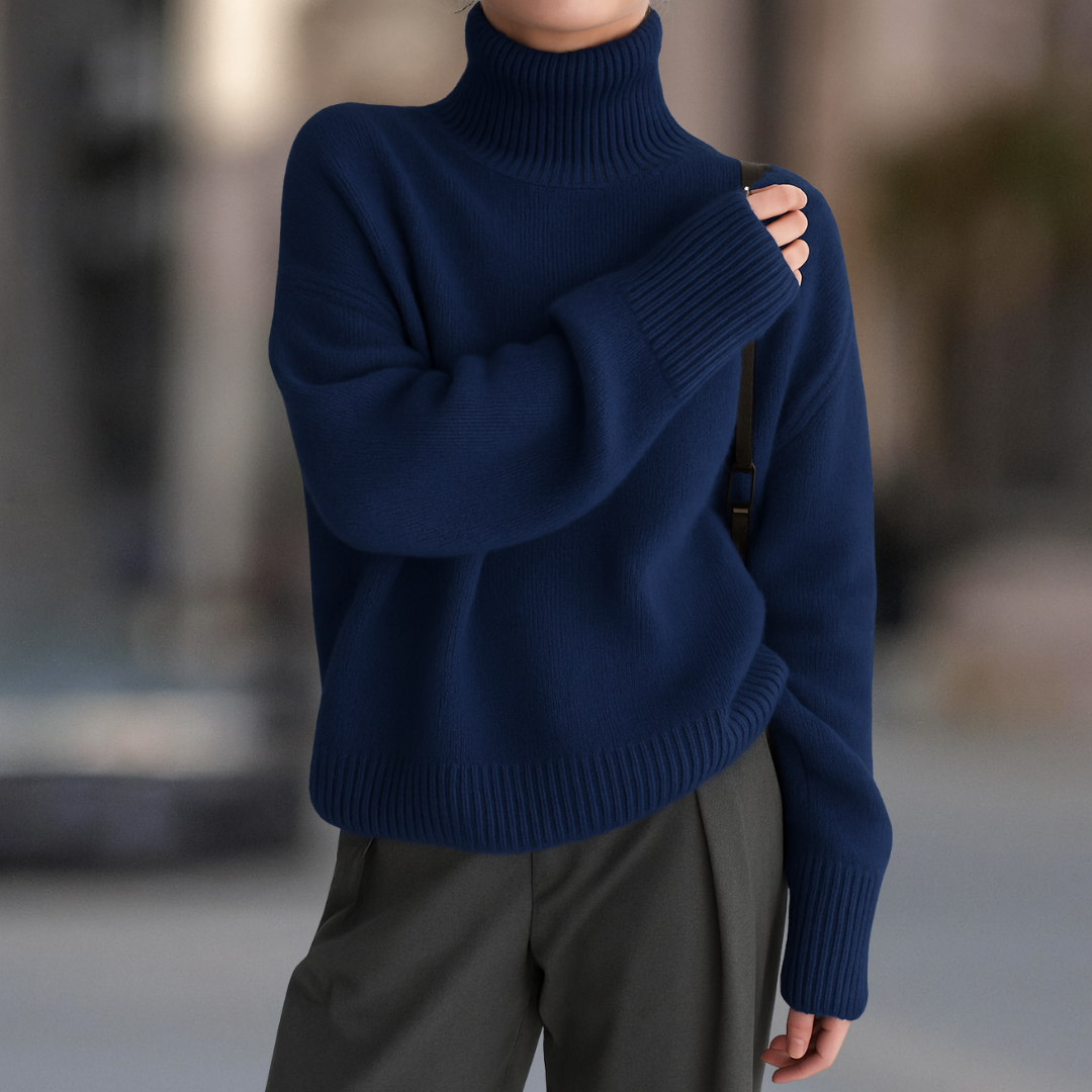 Cosy turtleneck cashmere-blend jumper for women | Vail -5
