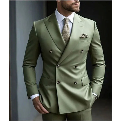 Slim-fit double-breasted formal suit for men | Alaric -6