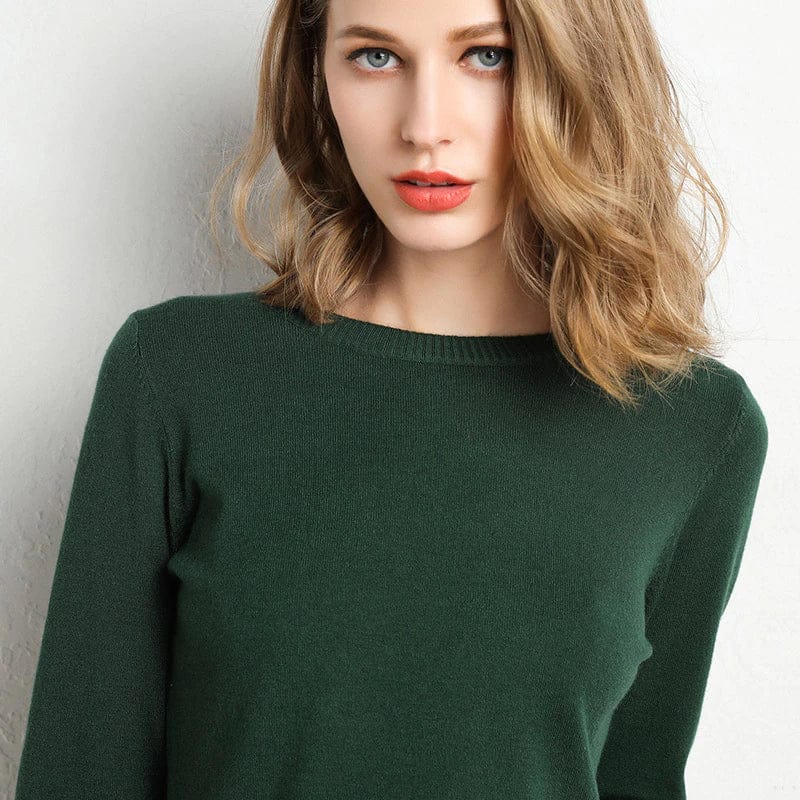 Classic soft cashmere round-neck jumper for women -15