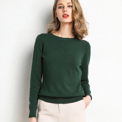 Classic soft cashmere round-neck jumper for women -4