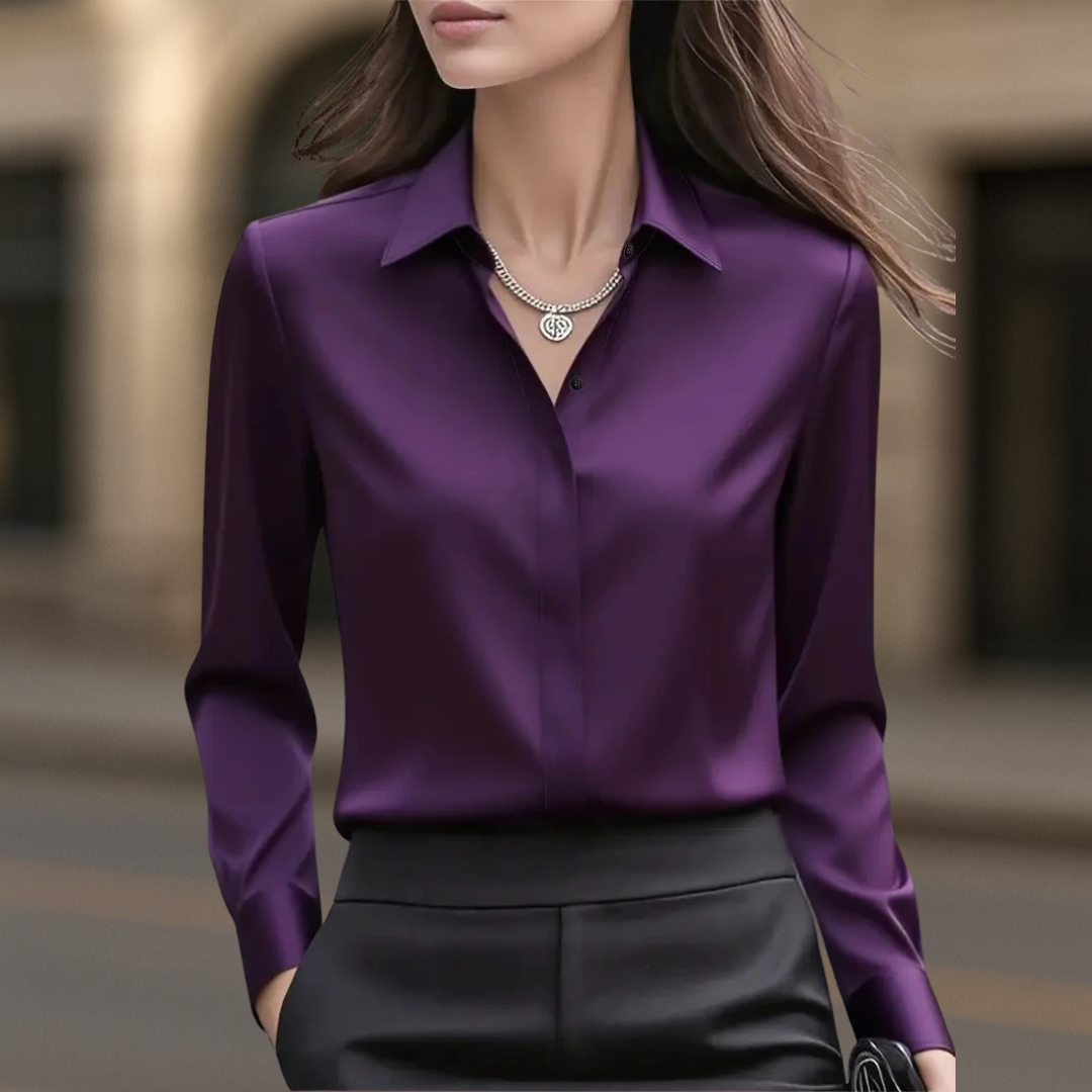 Classic button-down chic blouse for women | Paris -2