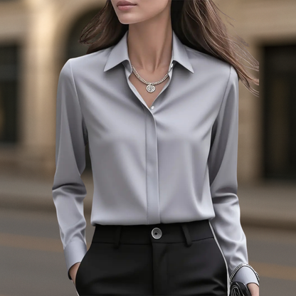 Classic button-down chic blouse for women | Paris -4