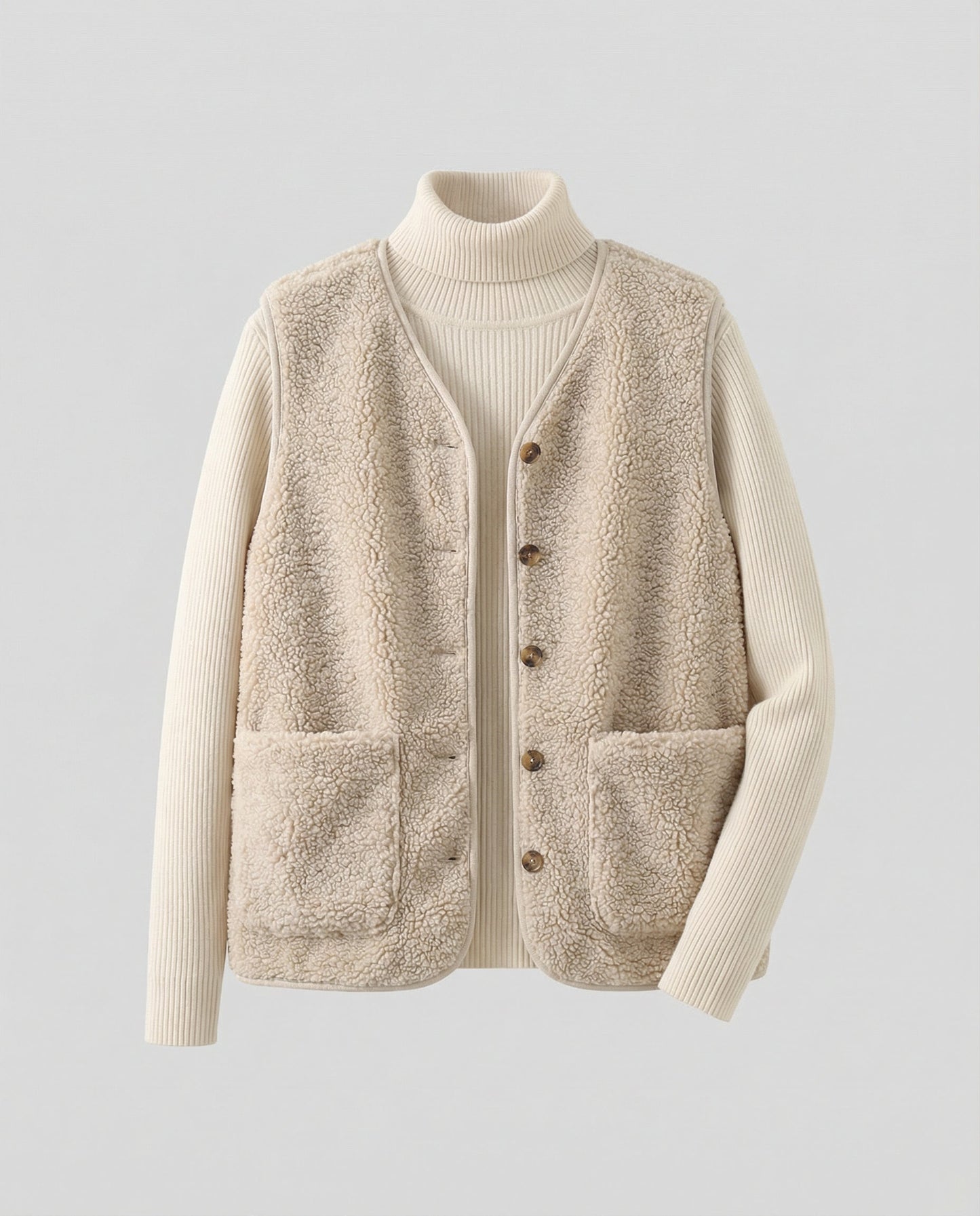 Classic lambswool sleeveless knit vest for women -6
