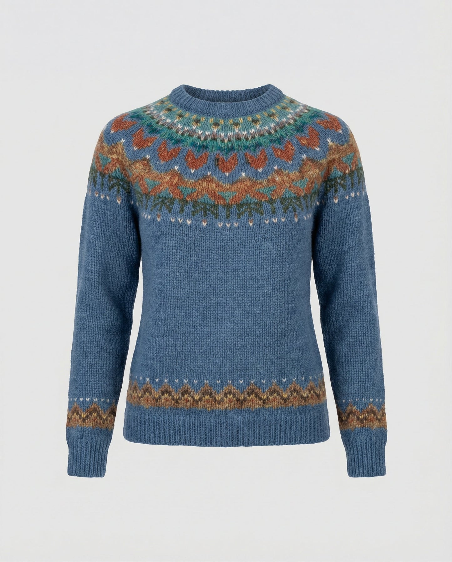 Vintage Icelandic knit relaxed jumper for women -5