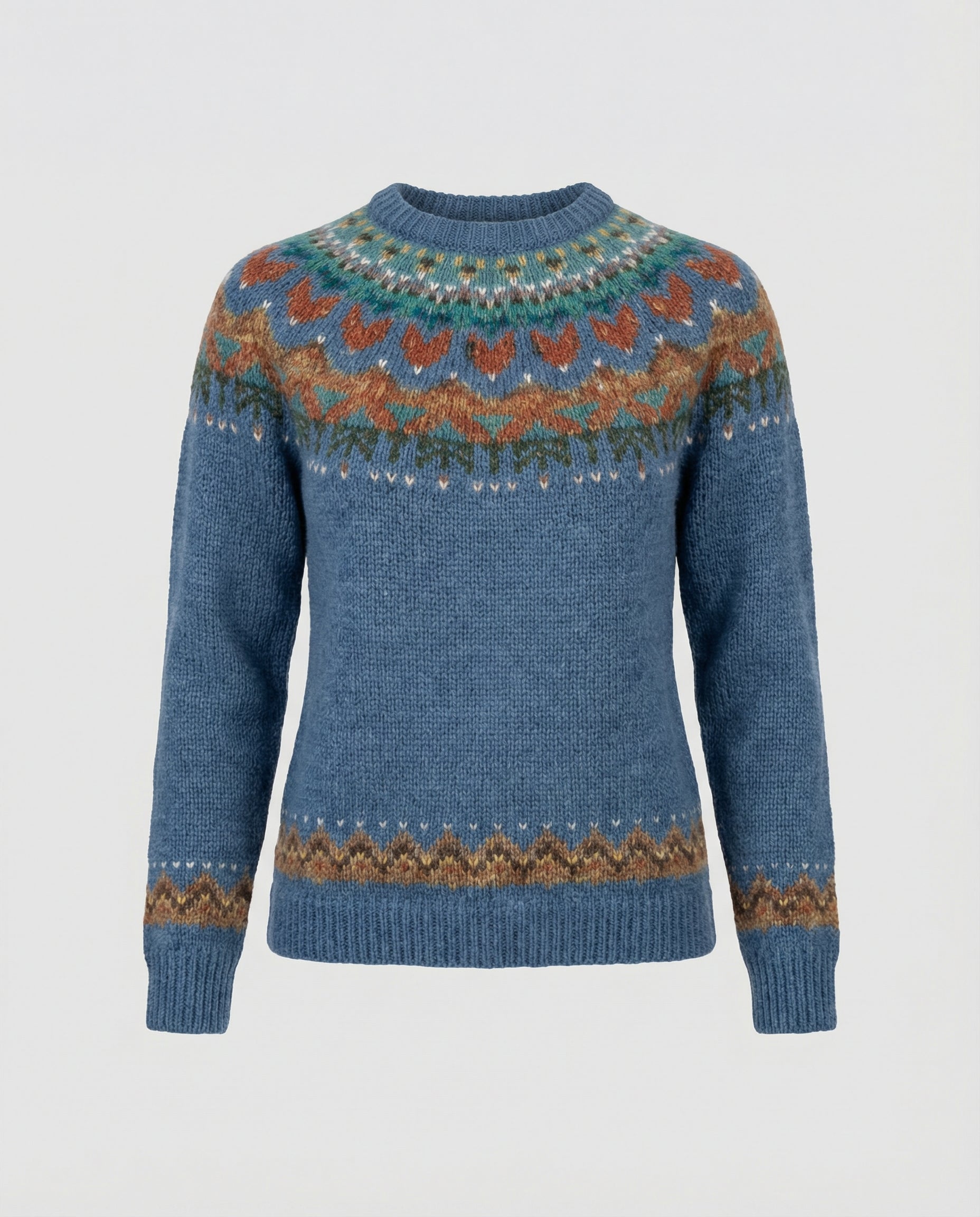 Vintage Icelandic knit relaxed jumper for women -5