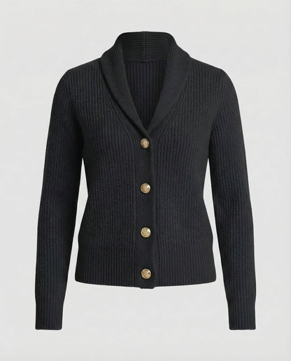 Elegant lapel-collar longline knit cardigan for women -7