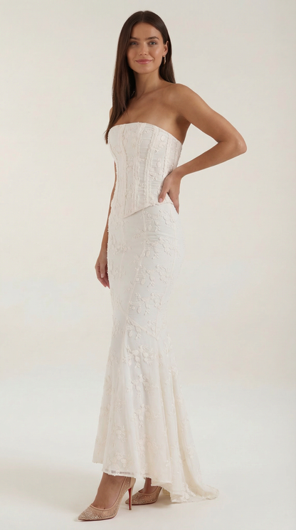 Elegant corset lace maxi dress for women | Anastasia -2