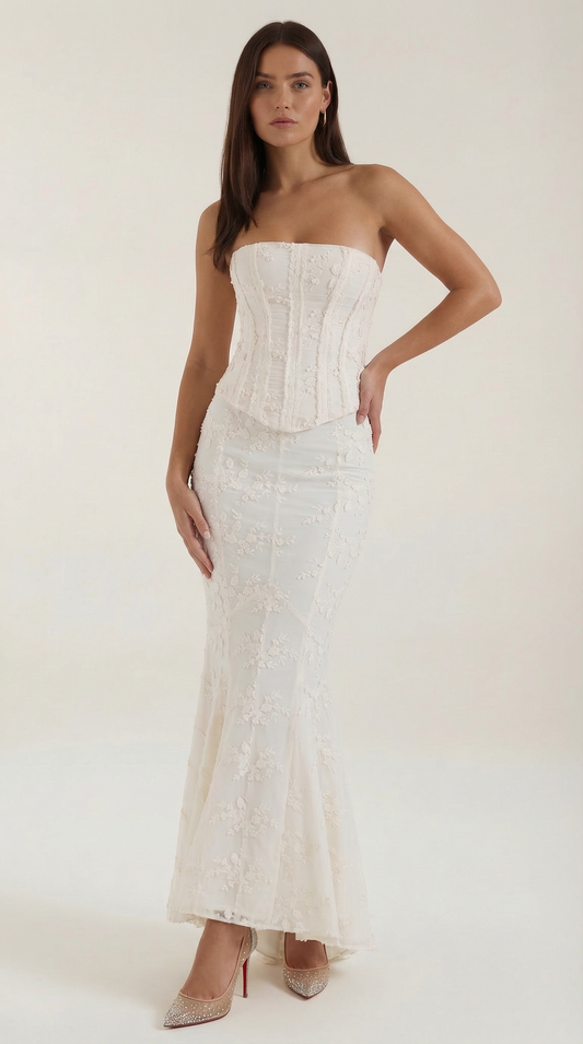 Elegant corset lace maxi dress for women | Anastasia -1