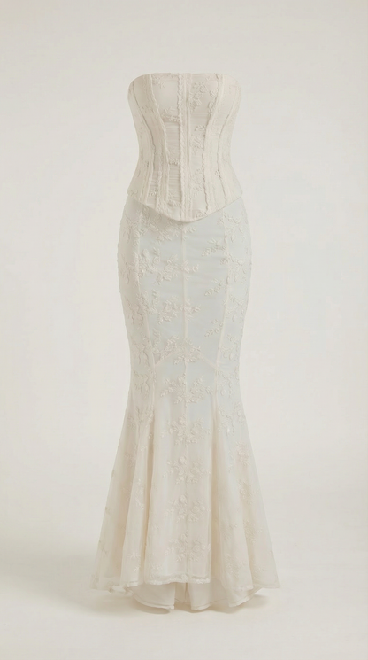Elegant corset lace maxi dress for women | Anastasia -5