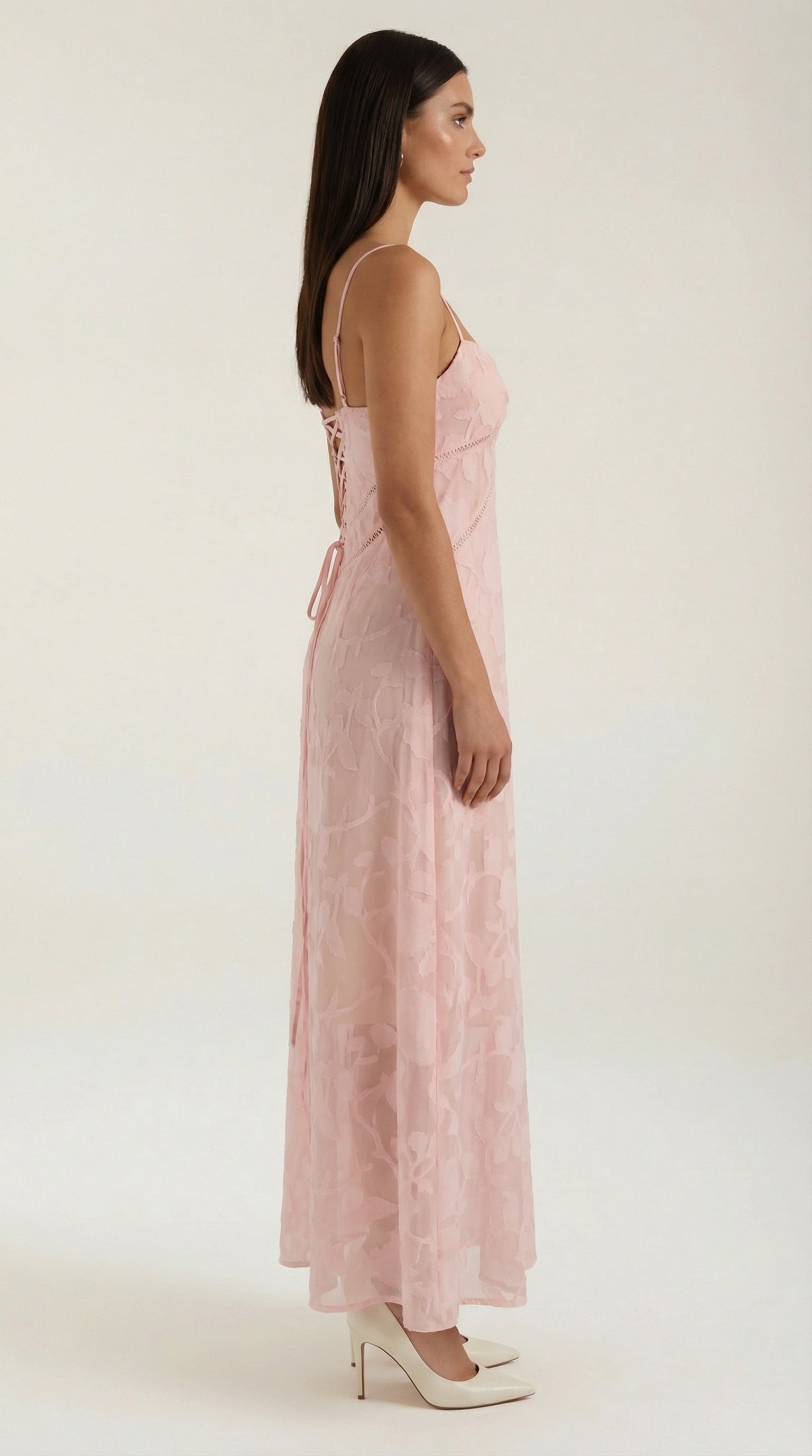 Elegant sweetheart lace maxi dress for women | Arabelle -7
