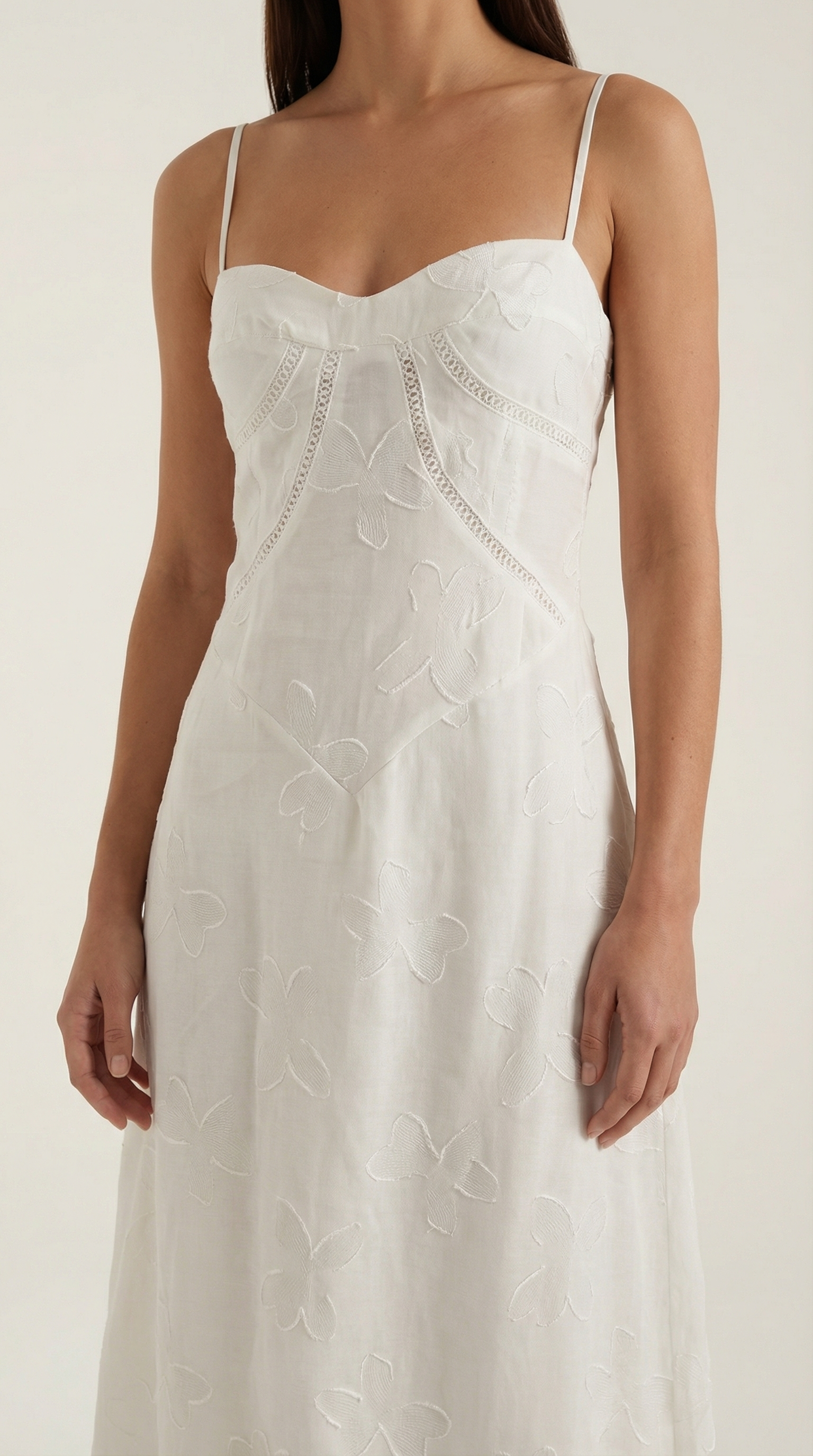 Elegant sweetheart lace maxi dress for women | Arabelle -8