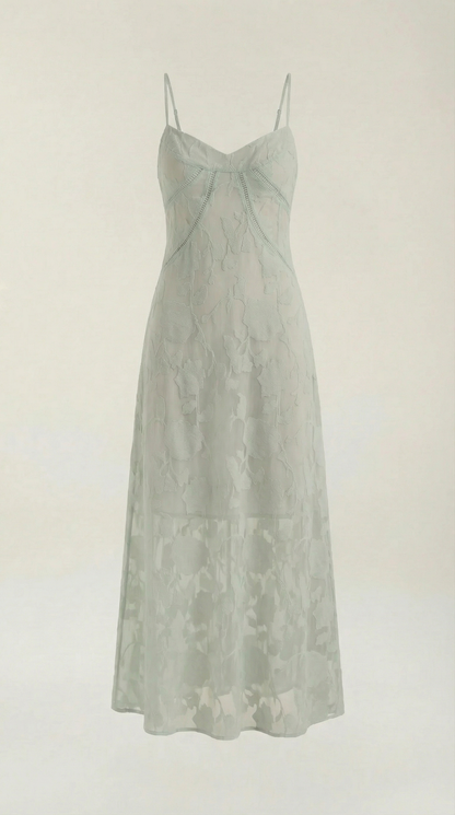 Elegant sweetheart lace maxi dress for women | Arabelle -20
