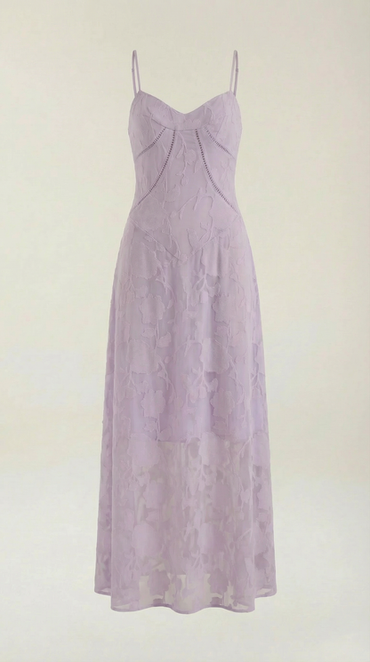 Elegant sweetheart lace maxi dress for women | Arabelle -15