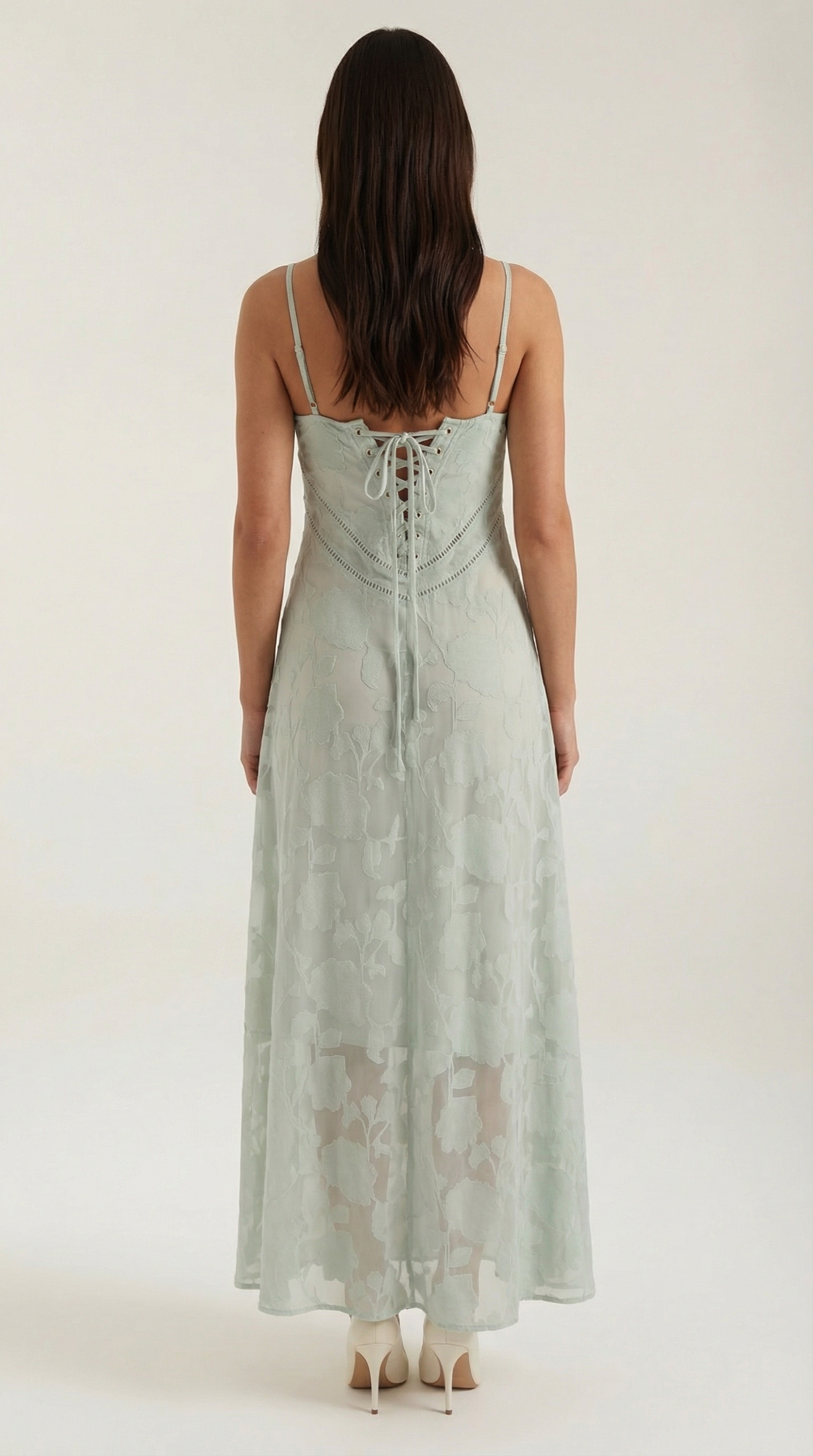 Elegant sweetheart lace maxi dress for women | Arabelle -21