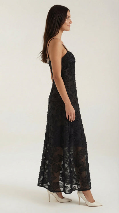 Elegant sweetheart lace maxi dress for women | Arabelle -22